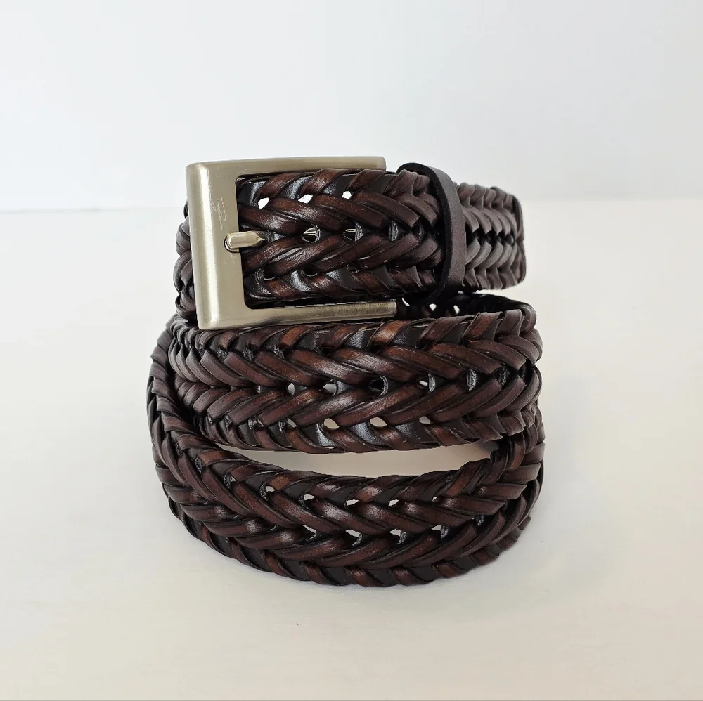 Tommy Bahama Braided Leather Belt Size 38/40 - Picture 1 of 7